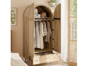 Armoire 79x50x175 cm avec tiroirs et portes revêtues mdf chêne