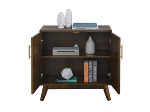 Buffet 2 porte(s) 0 tiroir(s) WISHDOR - 80 cm coloris bois foncé
