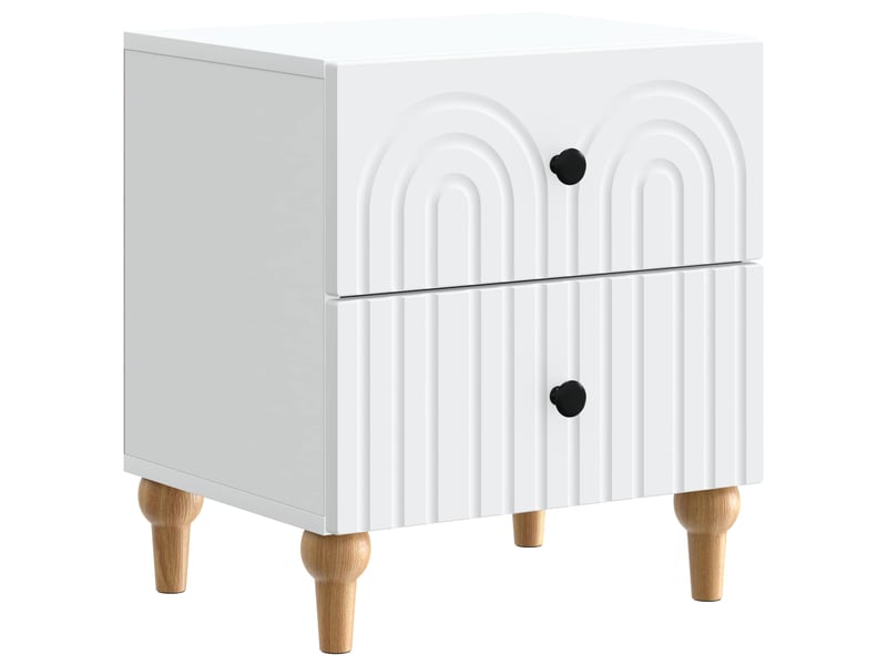 Table de chevet - cabinet de chevet - table de nuit 2 pc blanc 43 x 34,5 x 48 cm - Conforama D