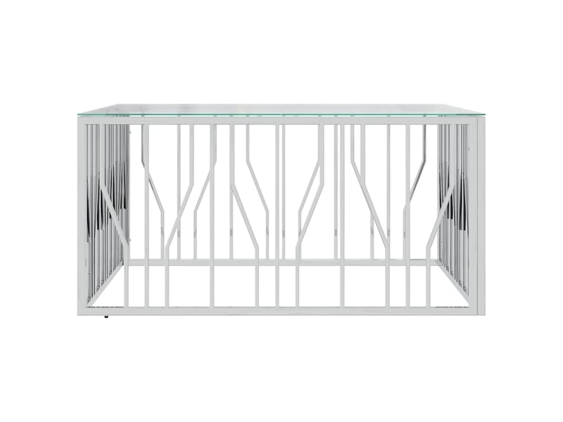  Table basse - table de salon - table à thé 100x100x50 cm acier inoxydable et verre  - Conforama D