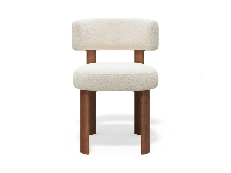  Lot de 2 chaises en tissu bouclette crème rich SC47TBCR - Conforama C
