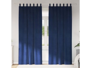 Lot de 2 rideaux, rideaux de fenêtre bleu foncé 140 x 260 cm velours cf43999