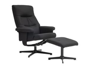 Fauteuil relax manuel pivotant Polyester noir