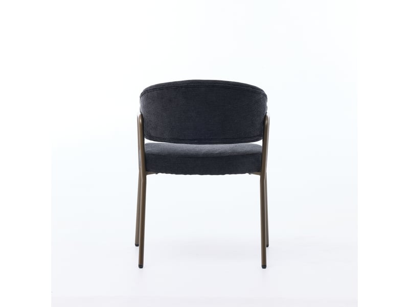  Chaise de salle à manger avec accoudoirs en tissu chenille, pieds en métal W3223P435434 - Conforama A