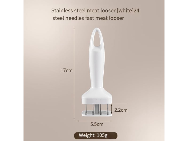  Aiguille d'attendrisseur de viande en acier inoxydable, marteau d'attendrisseur de steak, outil de cuisine, gadgets de cuisine, casse-côtes, blanc  - Conforama E