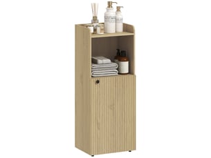 Meuble de salle de bain, niche avec étagère ouverte et réglable, 40 x 31 x 104 cm, chêne jaune