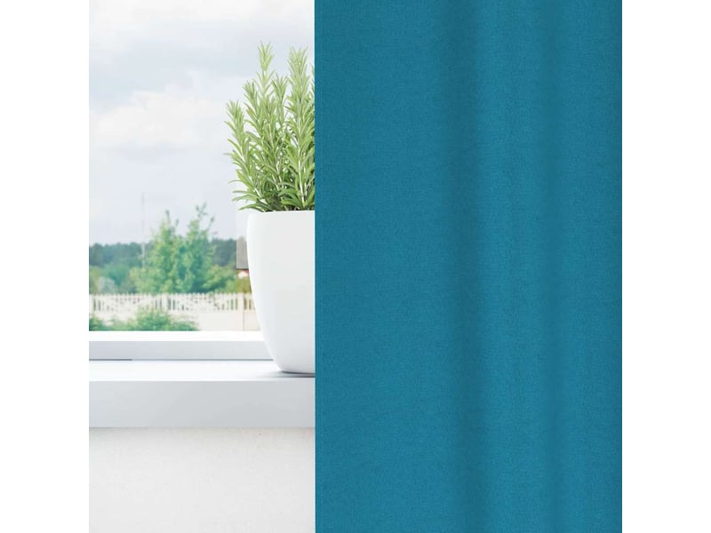  Lot de 2 rideaux occultants, rideaux black-out avec anneaux turquoise 140 x 140 cm cf44795  - Conforama C