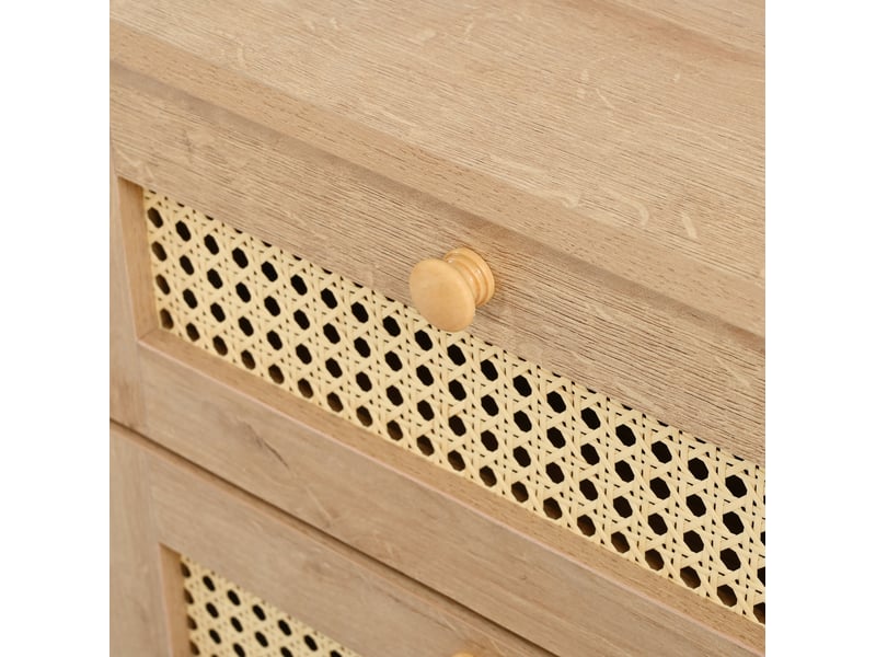  Buffet bas 141 cm avec portes coulissantes et 3 tiroirs homvra  - Conforama B