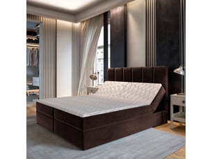 Lit avec rangement 140x200 cm <strong>MASSENO</strong> <strong></strong> coloris marron