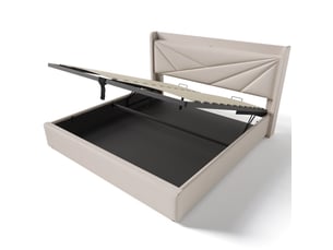 Lit avec rangement 160x200 cm coloris beige