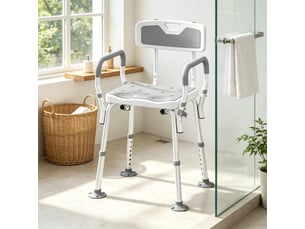 Chaise de douche ergonomique en acier, hauteur réglable, pieds antidérapants pour salle de bain