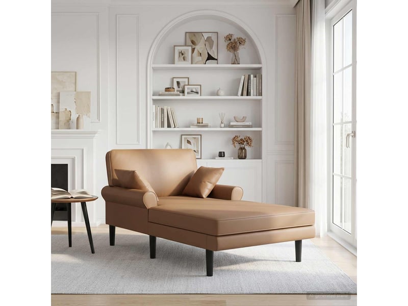 Vidaxl chaise longue cappuccino simili cuir - Conforama B