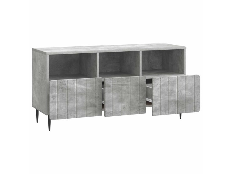  Meuble tv - banc tv - meuble de rangement gris béton 102 x 34,5 x 50 cm bois d'ingénierie  - Conforama E