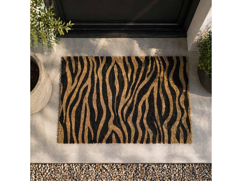  Paillasson en coco zèbre okapi 40x60cm noir  - Conforama B