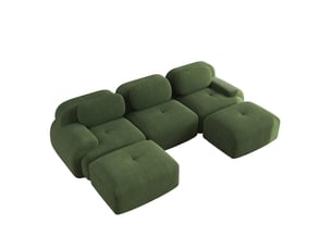 Canapé modulable en u modenvie 3 places 298 x 178 cm en velours côtelé vert