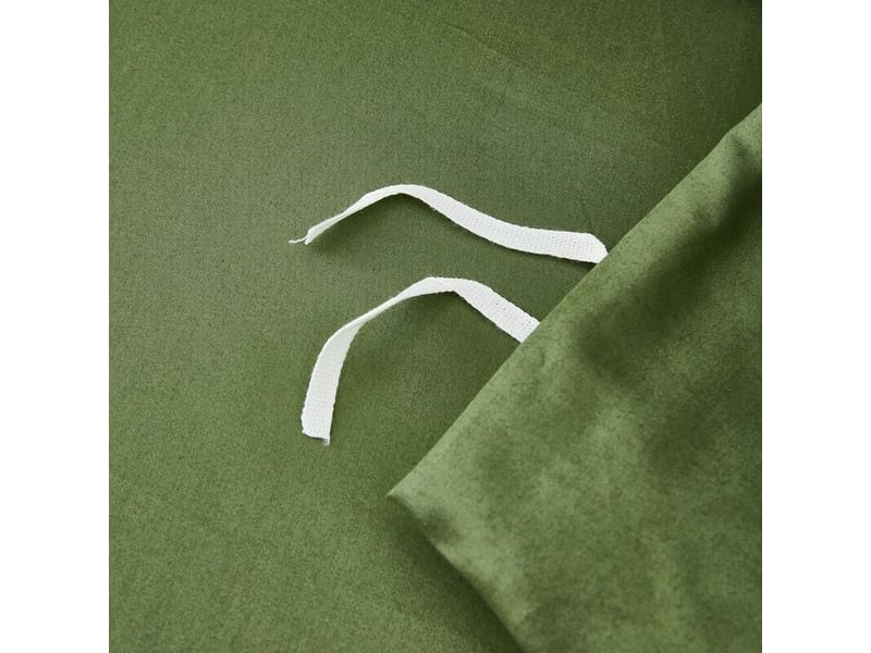  3 pièces housse de couette,  coton satin, 240x260 cm, taies d'oreiller 65x65 cm, fermeture éclair, vert olive, chambre 2 personnes  - Conforama D