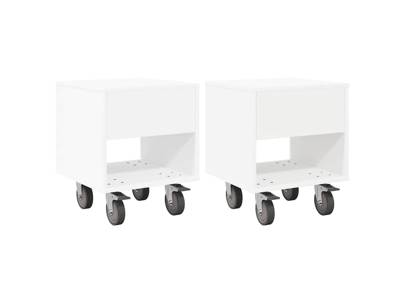  Table de chevet - cabinet de chevet - table de nuit 2 pc blanc 40,5 x 40 x 48 cm bois d'ingénierie  - Conforama A