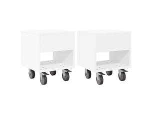 Table de chevet - cabinet de chevet - table de nuit 2 pc blanc 40,5 x 40 x 48 cm bois d'ingénierie