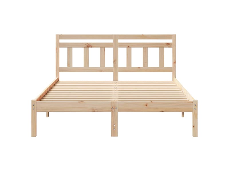 Lit double- lit adulte -  cadre de lit marron 120 x 190 cm pin massif  - Conforama D