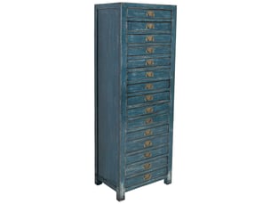 Commode en bois bleu 60x40x164 cm h