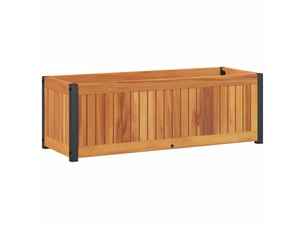 Jardinière - bac à fleurs 80x30x27,5 cm bois massif d'acacia et acier