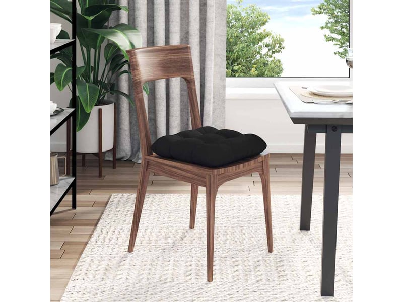  Lot de 4 coussins de siège, coussins décoratifs tissu en microfibre noir 40 x 40 cm cf59972  - Conforama D