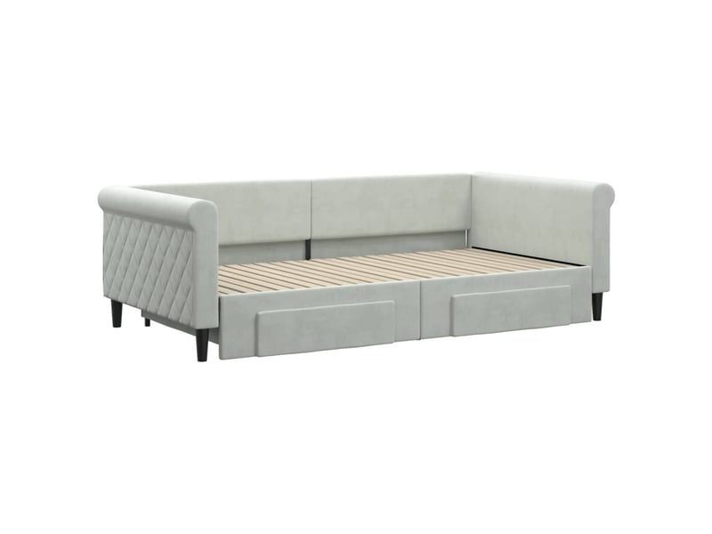  Lit simple- lit adulte -  lit de jour avec gigogne et tiroirs sans matelas 100x200 cm  - Conforama B