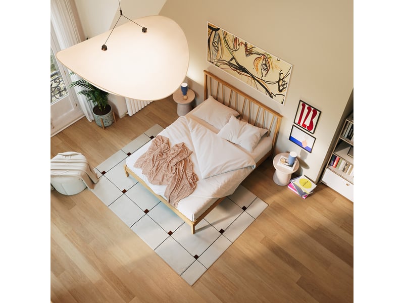 Fr Pin Lit barreaux 2p bois de pin leni 140x200cm slome - Conforama
