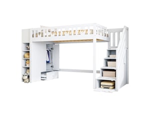 Lit mezzanine 90x200 cm MODENUIT coloris blanc