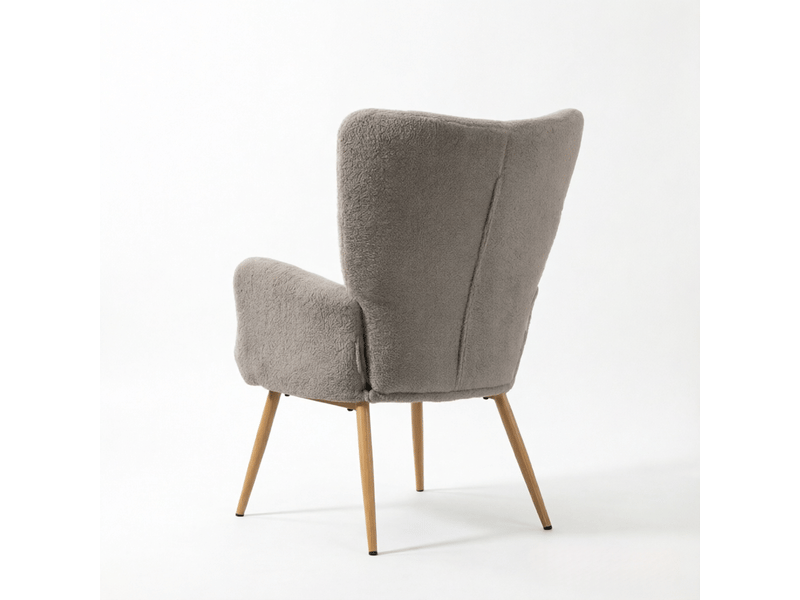  Fauteuil lounge moderne 1 place, dossier haut, accoudoirs intégrés et silhouette incurvée  - Conforama D