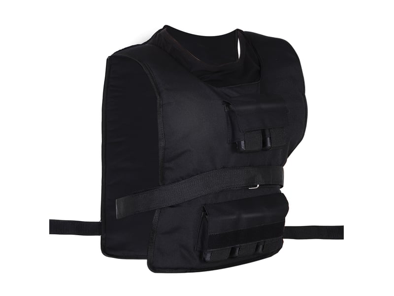 Veste légère lesté réglable 20 kg en tissu oxford noir, 20 poids amovibles, 36 x 52 x 5 cm pour fitness et entraînement - Conforama A