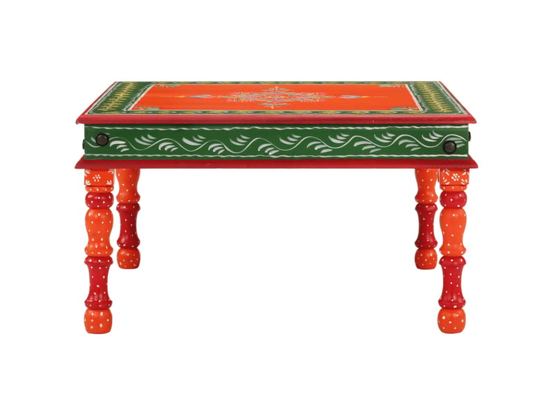  Table basse - table de salon - table à thé orange bois de manguier massif peint à la main  - Conforama A