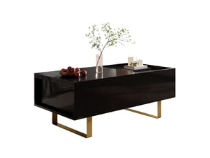 Table basse rectangulaire coloris noir STILVORA - 50 cmx100 cm
