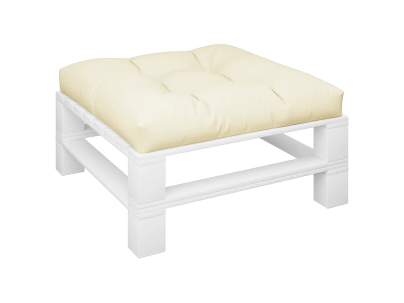  Coussin de palette, coussin de chaise, coussin de canapé crème 70x70x12 cm tissu cf55340  - Conforama C