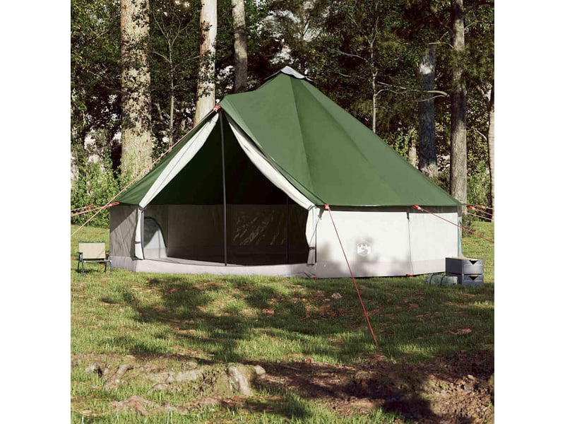  Tente de camping, tente familiale tipi 12 personnes vert imperméable  - Conforama C