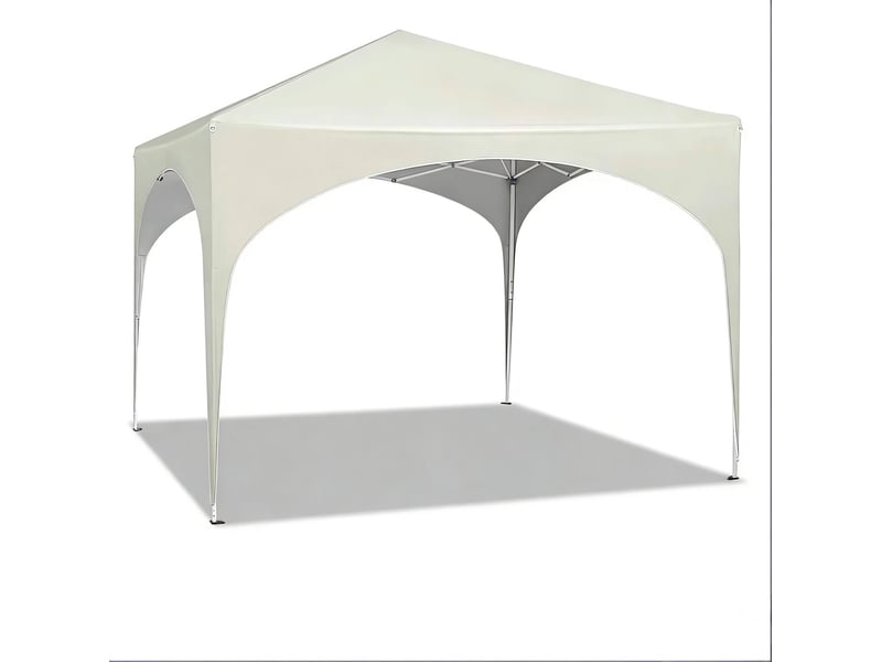  Tonnelle de jardin pliante 300x300x260 cm beige, métal et tissu oxford, protection pluie et soleil  - Conforama A