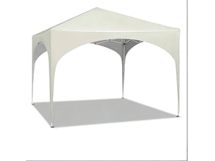 Tonnelle de jardin pliante 300x300x260 cm beige, métal et tissu oxford, protection pluie et soleil