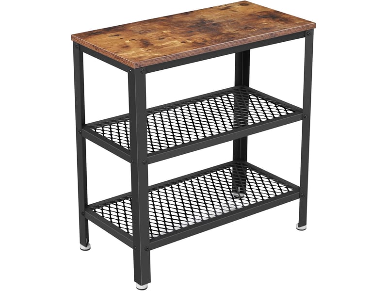  Table de chevet - leobert - brun rustiquenoir - 60 x 30 x 60 cm  - Conforama A