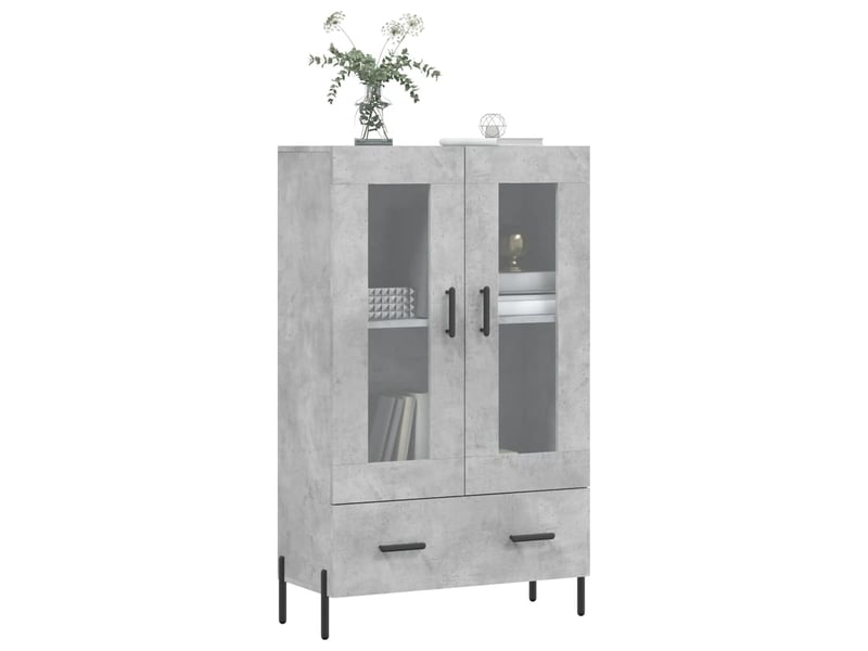  Buffet haut - bahut - meuble de rangement gris béton 69,5x31x115 cm bois d'ingénierie  - Conforama C