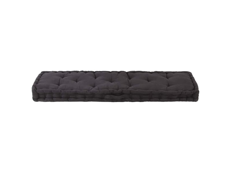  Coussin de plancher de palette, coussin d'assise coton 120x40x7 cm noir cf55516  - Conforama E
