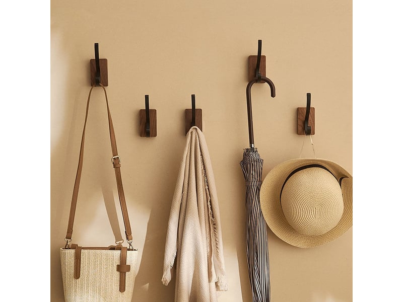  1 porte manteau - manteaux en bois, crochet mural pour chapeaux, clés, serviettes, portefeuilles, décoration de salon, salle de bain  - Conforama D