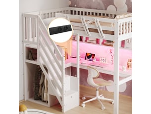 Lit mezzanine 90x200 cm <strong></strong> <strong>OPULERANE TRADING LTD</strong> coloris blanc