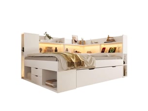 Lit combiné 90x190 cm BLACKCOLORS coloris blanc