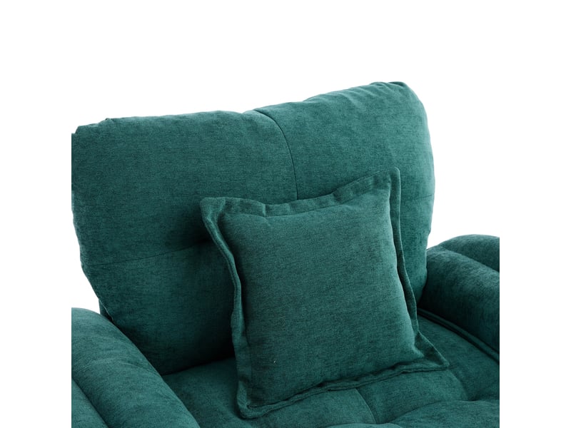 Fauteuil rotatif 360° en chenille vert - fauteuil pivotant surdimensionné pour salon et chambre avec coussin de soutien ergonomique - Conforama R