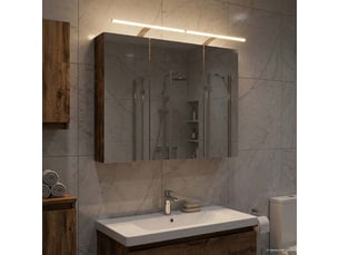 Amoire de salle de bain, meuble de salle de bain avec miroir chêne fumé shl2050