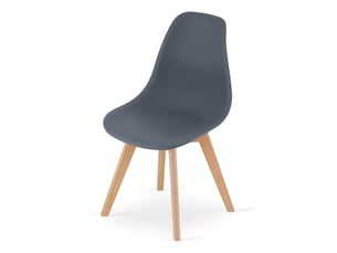 Chaise kito en polypropylène anthracite et bois de hêtre
