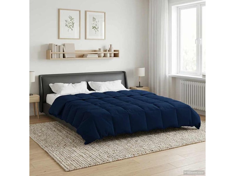  Duvet - couette complet toute l'année 240 x 260 cm 4 saisons bleu foncé  - Conforama D