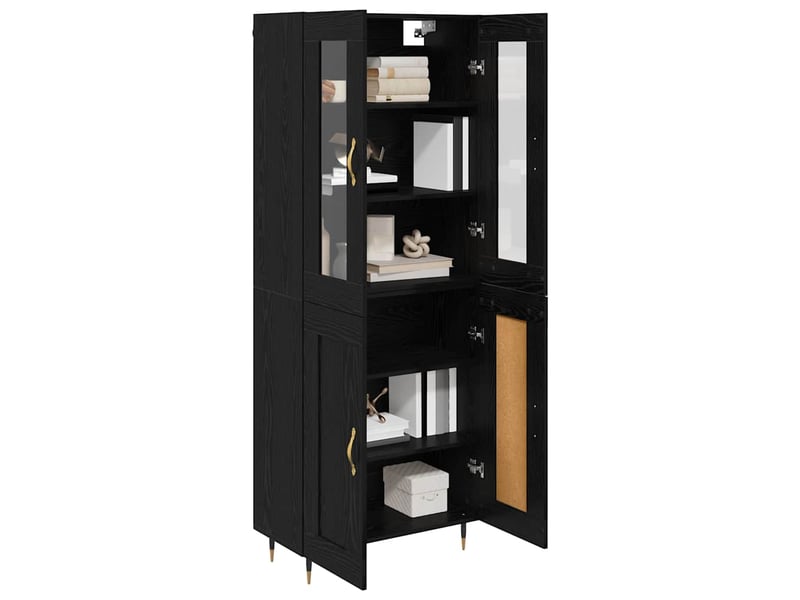 Buffet - haut armoire 2 pc chêne noir 69,5 x 34 x 180 cm - Conforama C