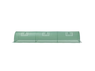 Mini serre tunnel de jardin 300 x 80 x 45 cm – verte – 4 fenêtres en maille enroulables et bâche pe anti-uv