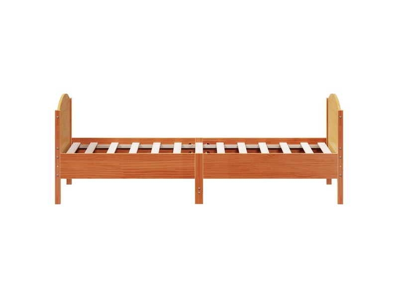  Lit simple- lit adulte -  cadre de lit sans matelas  marron 90x200 cm bois pin massif  - Conforama D